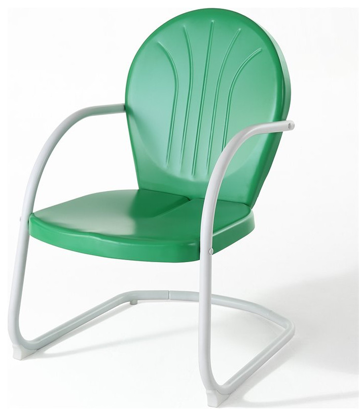 Crosley Furniture Griffith Metal Patio Chair in Grasshopper Green