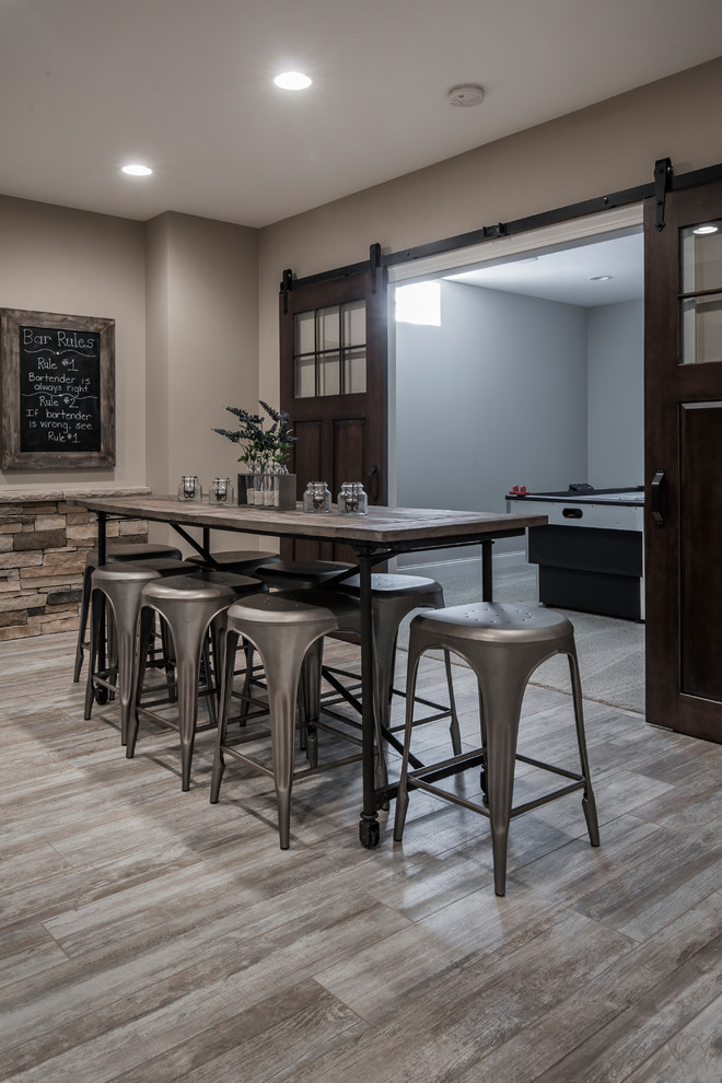 Inspiration for a transitional basement remodel in Columbus