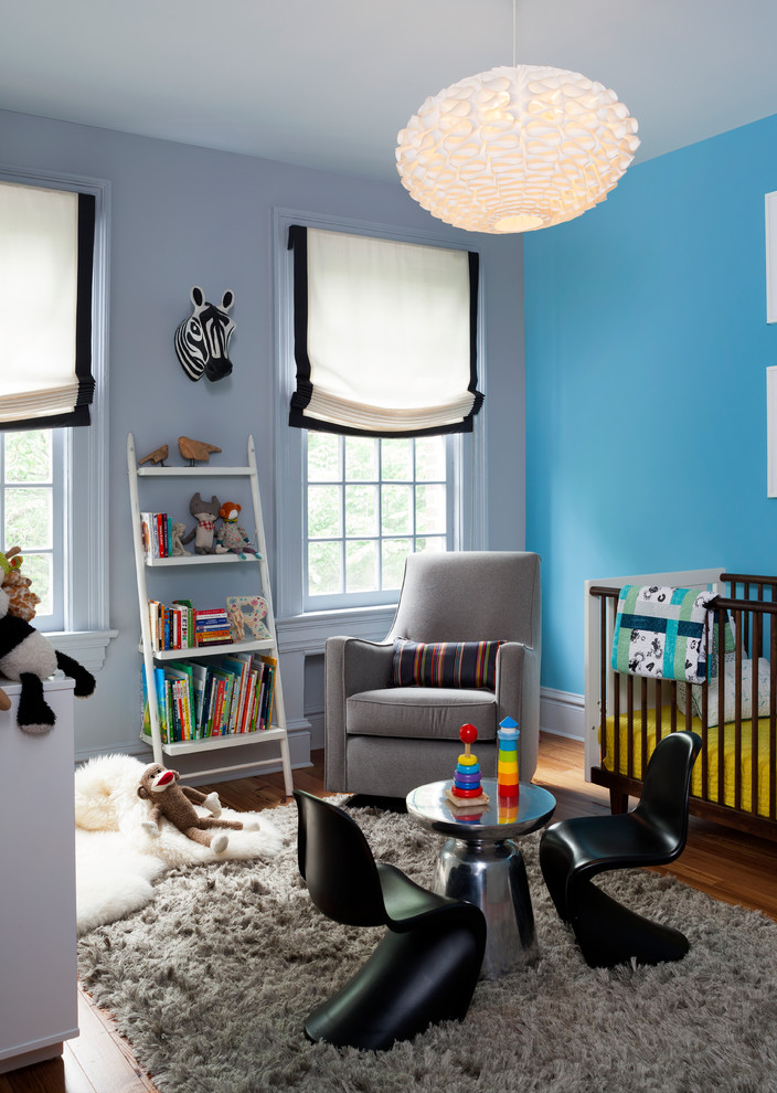 Design ideas for a mid-sized contemporary nursery in DC Metro.