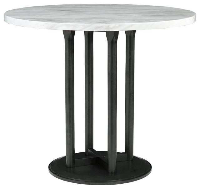 Centiar Gray/White Round Dining Room Counter Table