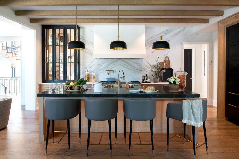 Example of a huge transitional kitchen design in Minneapolis