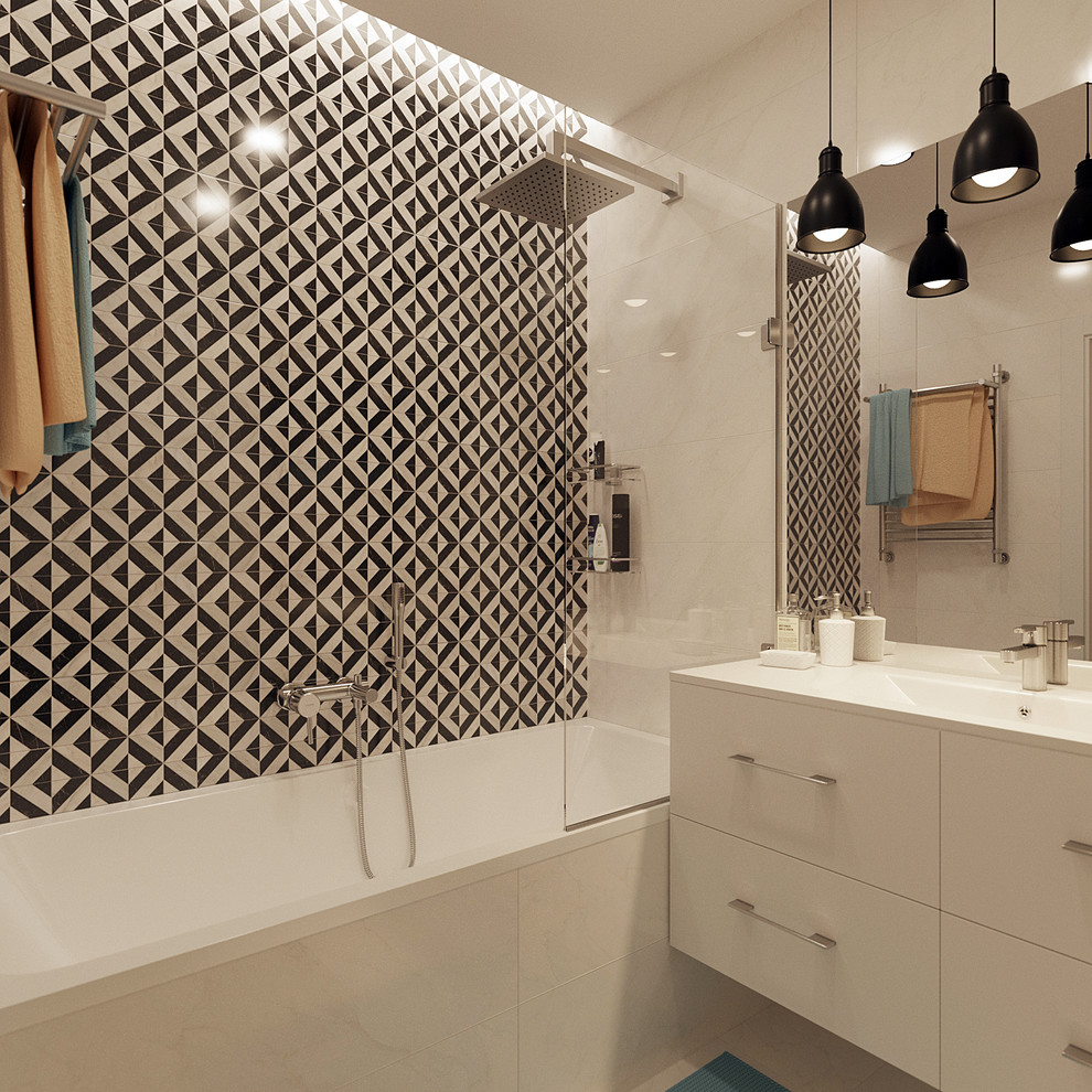 Светлая кварира с черными акцентами