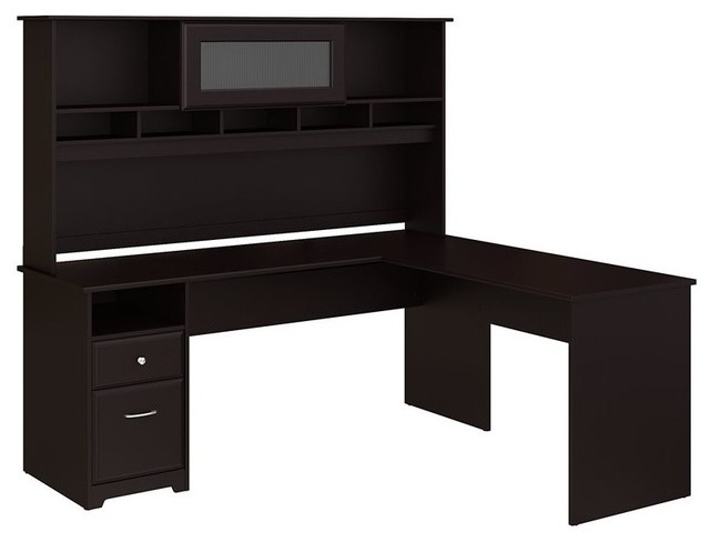 Bush Furniture Cabot 72w L Shaped Computer Desk With Hutch And