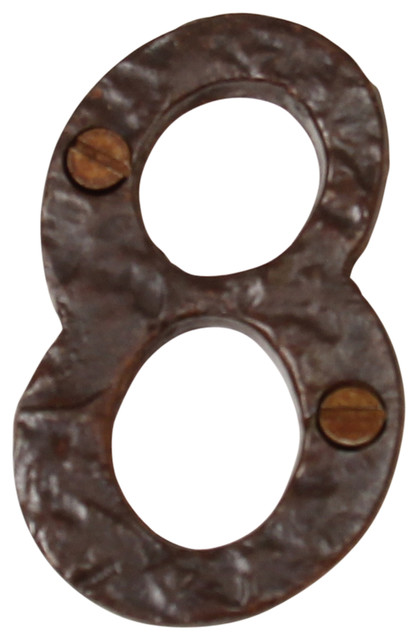Iron Vintage House Number NO-IR830-50 2" by RCH Hardware, Rust, 8