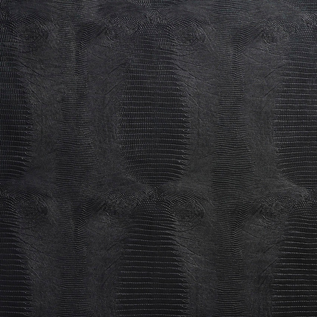 Black Textured Alligator Faux Leather Vinyl By The Yard