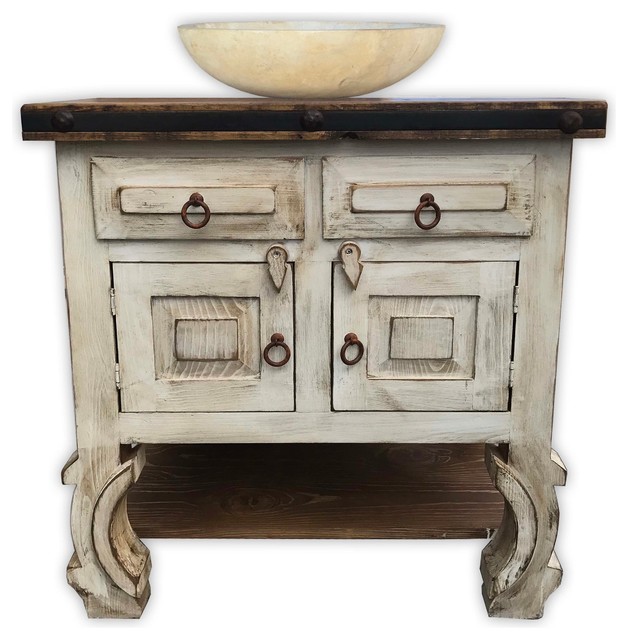 30 Vintage Bathroom Vanity san pascual rustic vanity, vintage white, 30" - farmhouse 30 Vintage Bathroom Vanity san pascual rustic vanity, vintage white, 30" - farmhouse