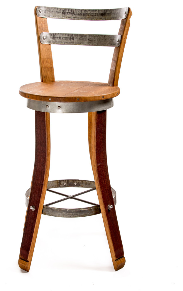 Wine Barrel Bistro Chair non swivels, 30 Industrial Bar Stools And Counter Stools by Eco