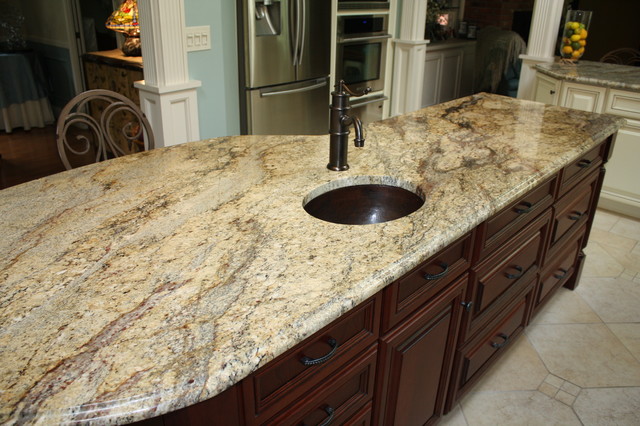 Yellow River Granite Counter Tops Traditional Kitchen New