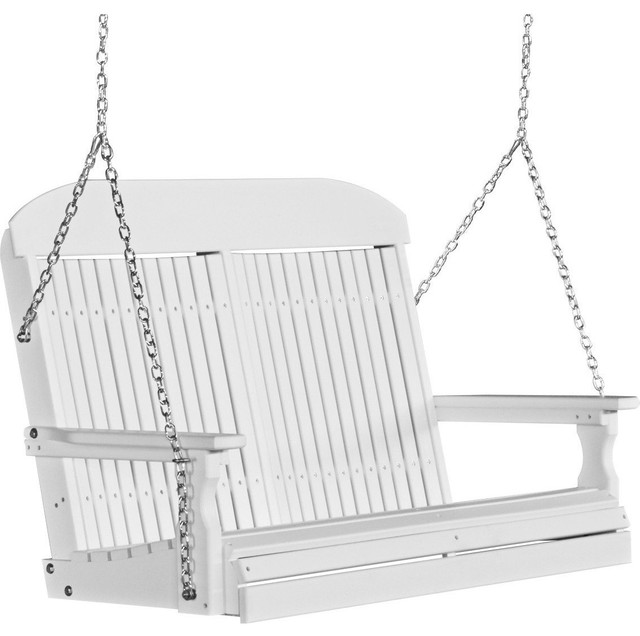 Luxcraft Classic Highback 4' Recycled Plastic Porch Swing Contemporary Porch Swings by The
