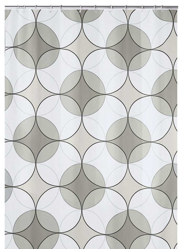 Circles PEVA Shower Curtain, Retro Contemporary Shower Curtains