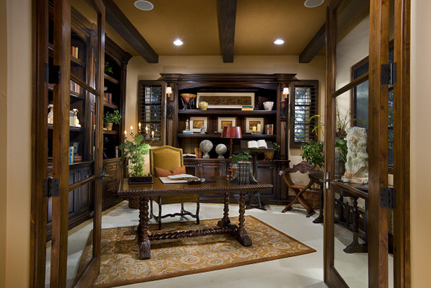Spanish Eclectic Warmth - Mediterranean - Home Office - Santa Barbara - by David-Michael Design,Inc.