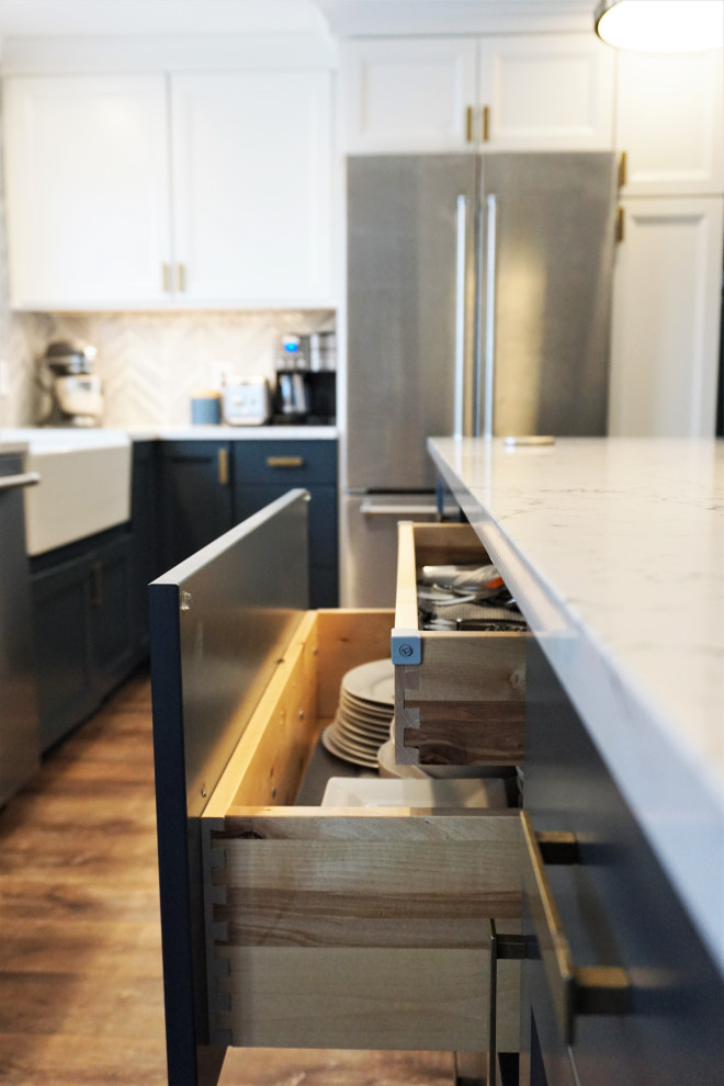 Inspiration for a transitional home design remodel in New York