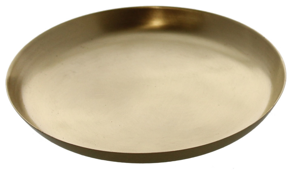 Round Gold Metal Serving Tray Contemporary Serving Trays by