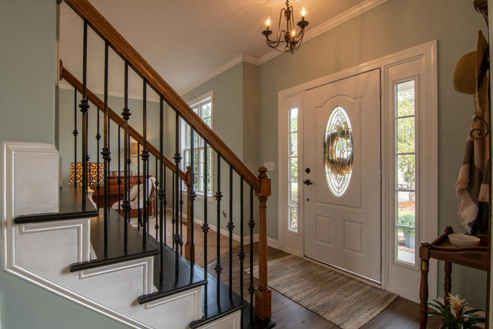 Front door and window in home entry