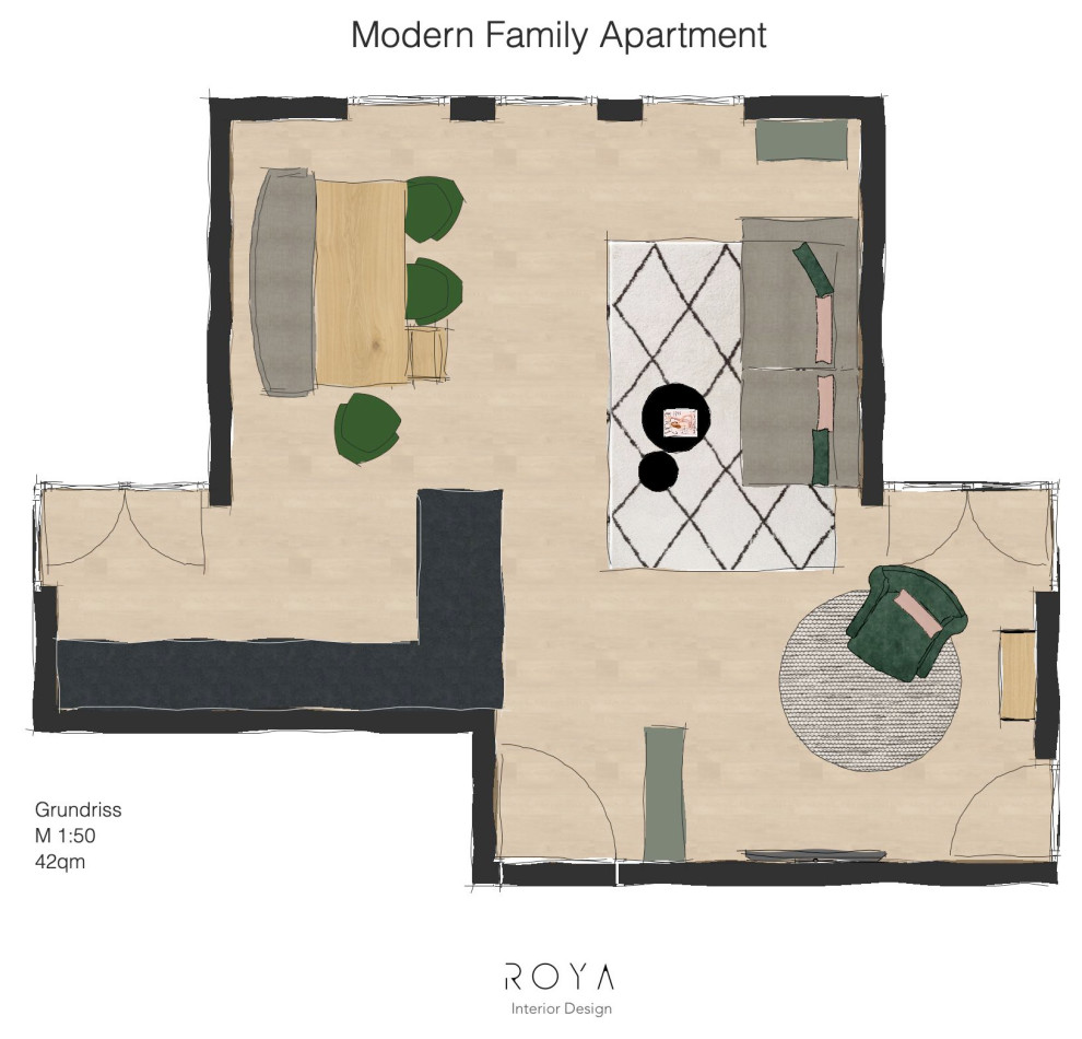 Grundriss - Modern Family Apartment