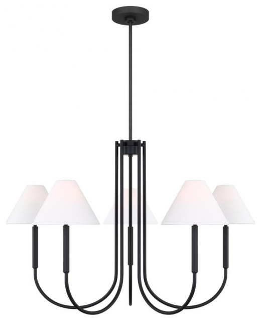 Porteau Chandelier, 6-Light, Midnight Black, 38" - Transitional ...