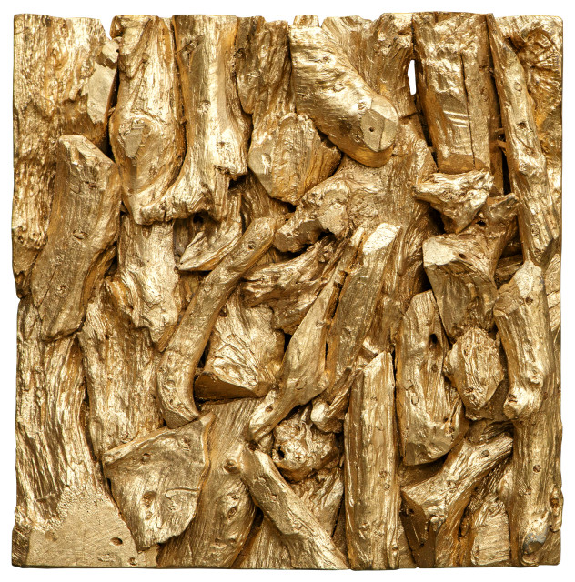 Rio Gold Wood Wall Decor Rustic Wall Accents by Ownax Houzz