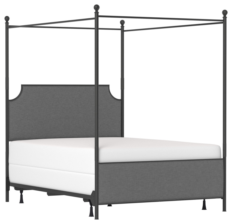 Hillsdale McArthur Queen Metal and Upholstered Canopy Bed, King Canopy