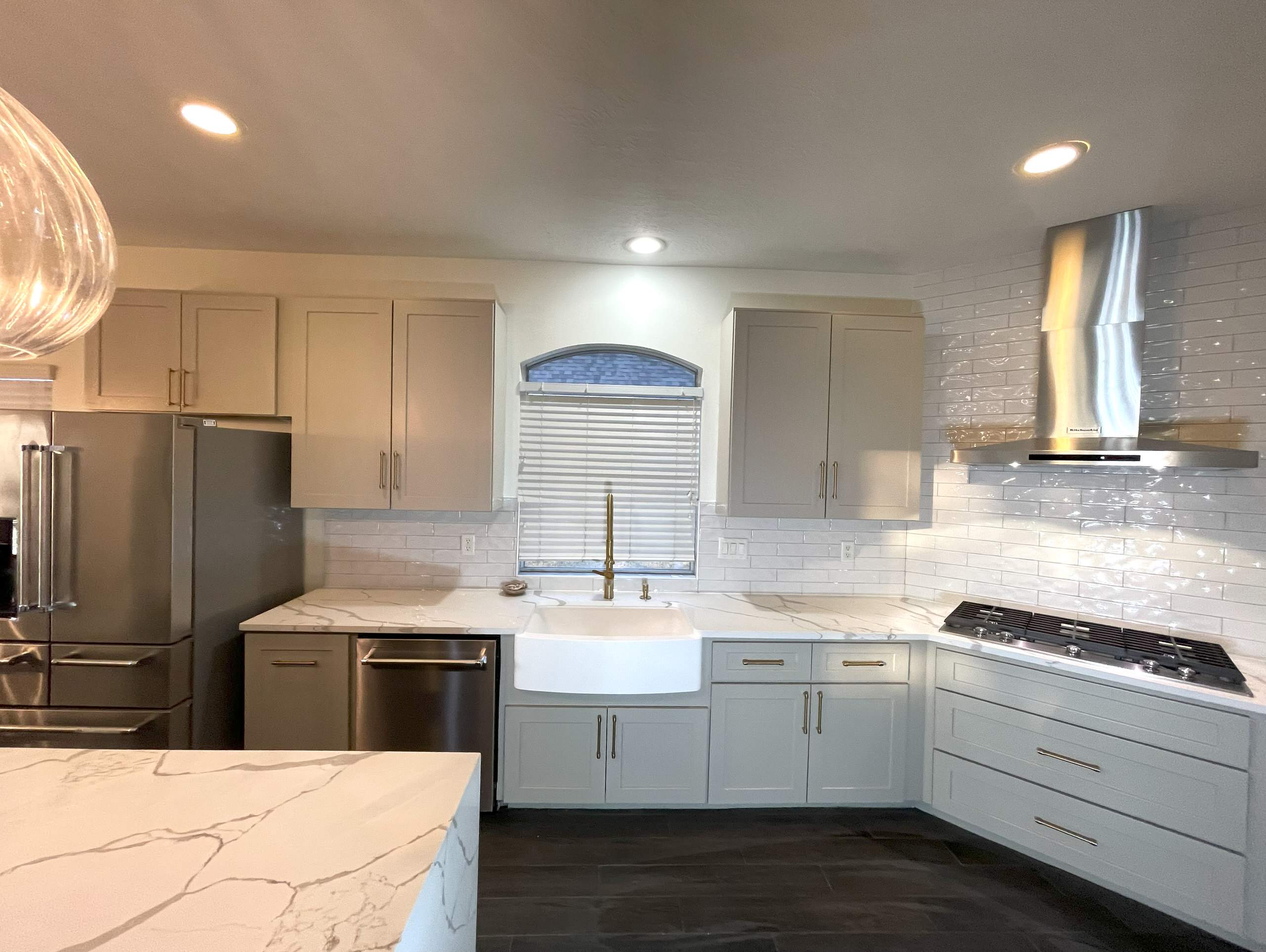 Kitchen Remodeling with waterfall island in Cypress