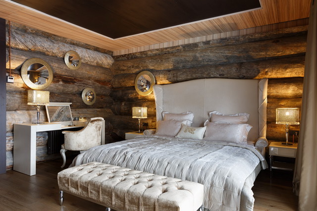 Бревенчатый загородный дом в Зеленогорске contemporary-bedroom