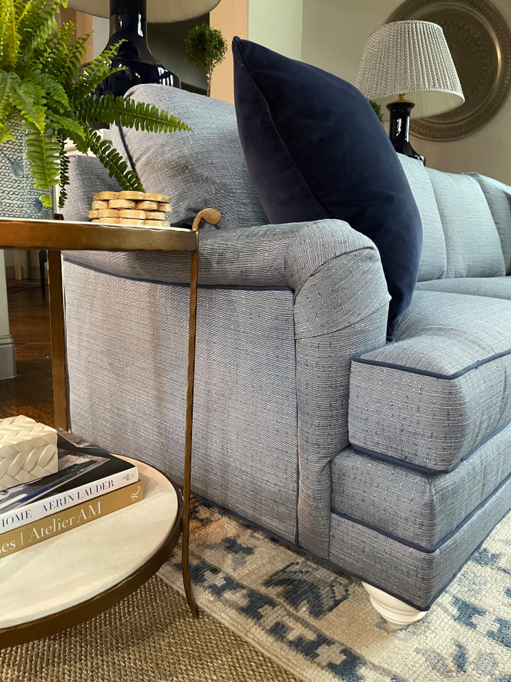 Custom sofa with contrast piping