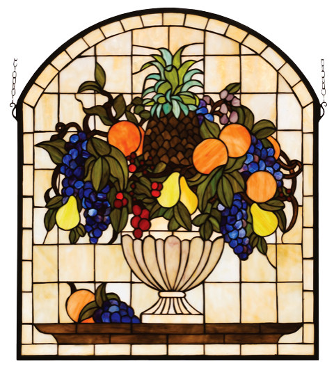 25W X 29H Fruitbowl Stained Glass Window