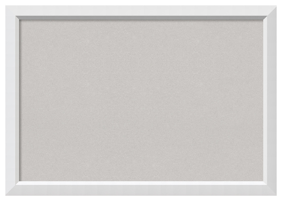 Framed Gray Cork Board, Blanco White, Outer Size 40x28
