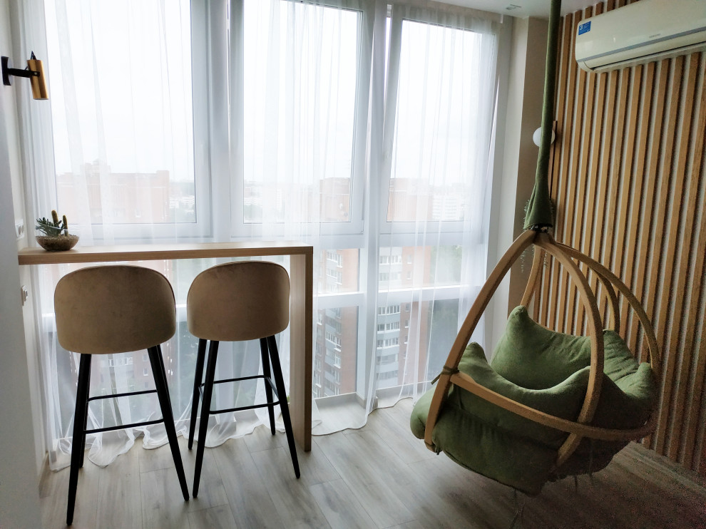 Экостиль с подвесным креслом