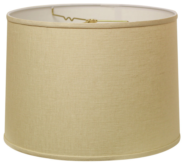 Slant Retro Drum Hardback Lampshade with Washer Fitter, Beige ...