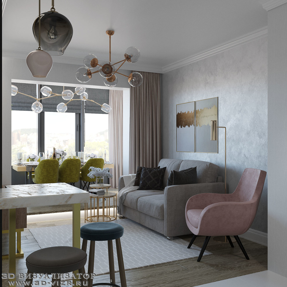 Гостиная, кухня, лоджия, прихожая