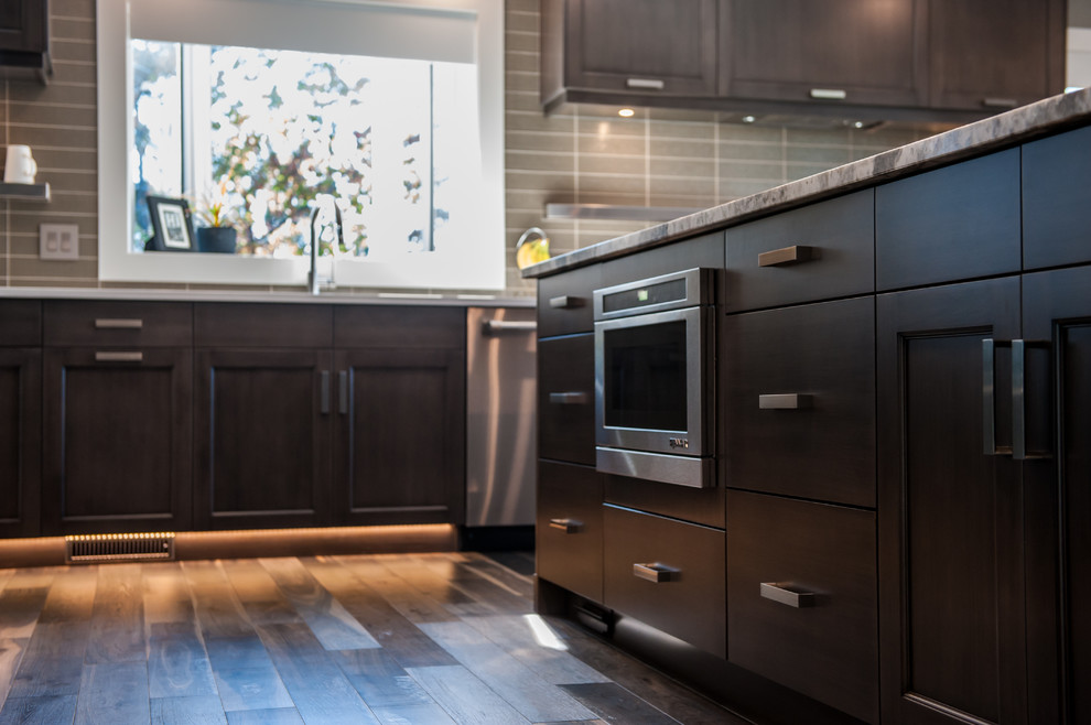 Inspiration for a transitional home design remodel in Edmonton