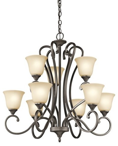 Kichler 43177OZ Feville 2-Tier Chandelier 9 Lights, 72" Chain, 31"