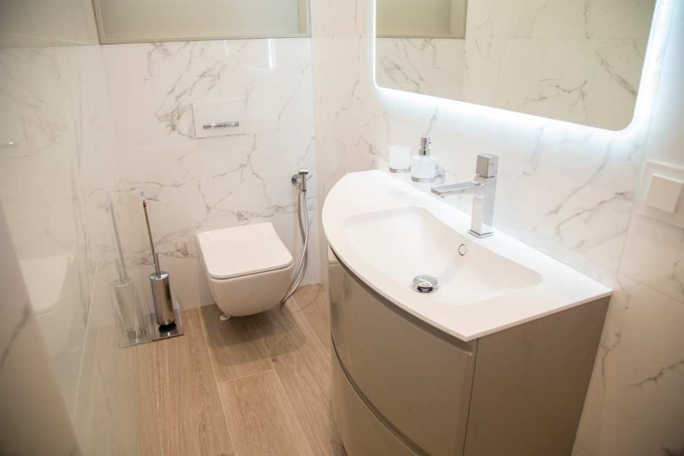 Туалет в 3-к новостройки 116 м2