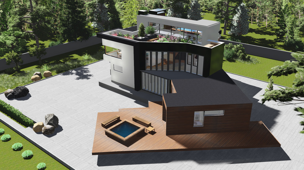 коттедж в современном стиле. Японские мотивы. (scape house)