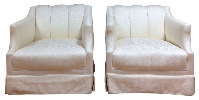 Used Hollywood Regency Swivel Club Chairs