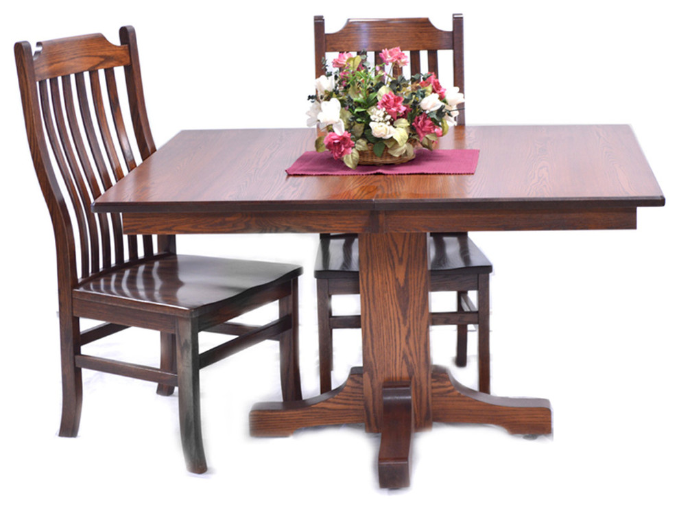 mission single pedestal table