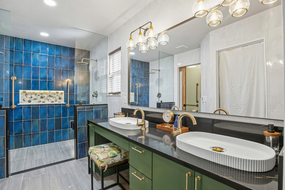 Emerald and Indigo Mosaic Bath