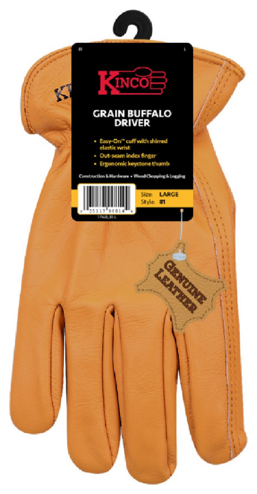 Kinco 81XL Grain Buffalo Driver Gloves, Extra Large, Extra Large