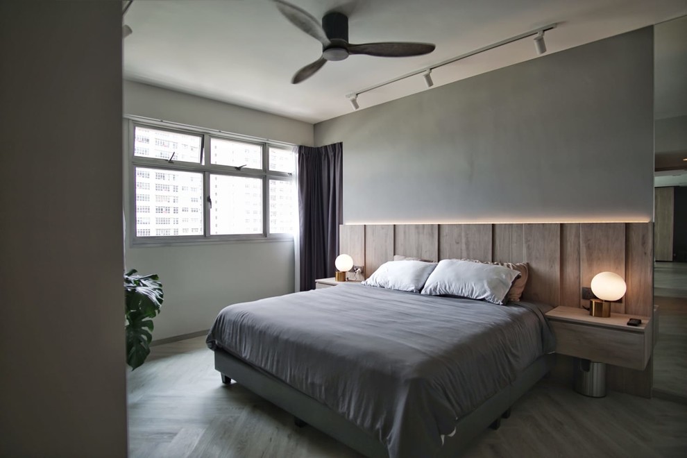 Transitional bedroom in Singapore.