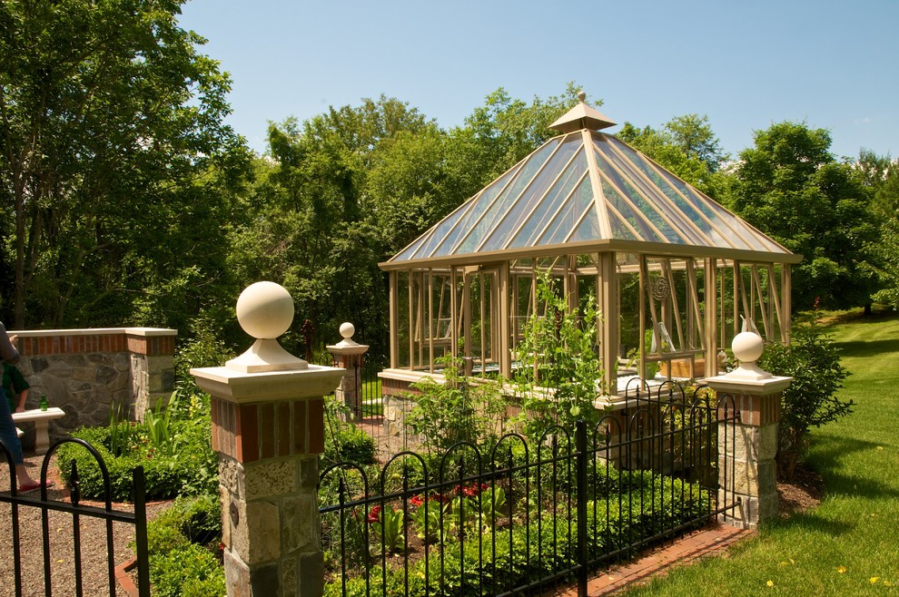 This is an example of a traditional detached greenhouse in Boston.