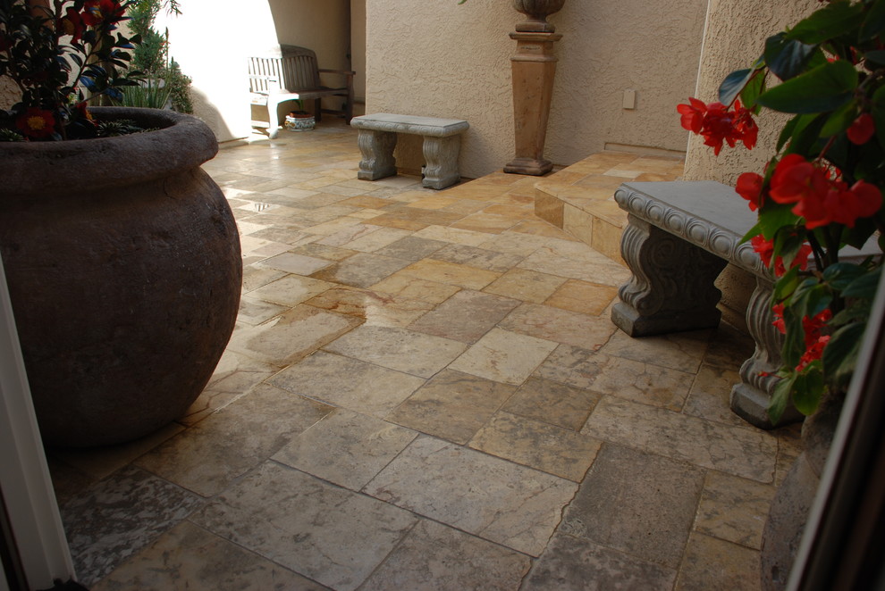 This is an example of a mediterranean hallway in Orange County.