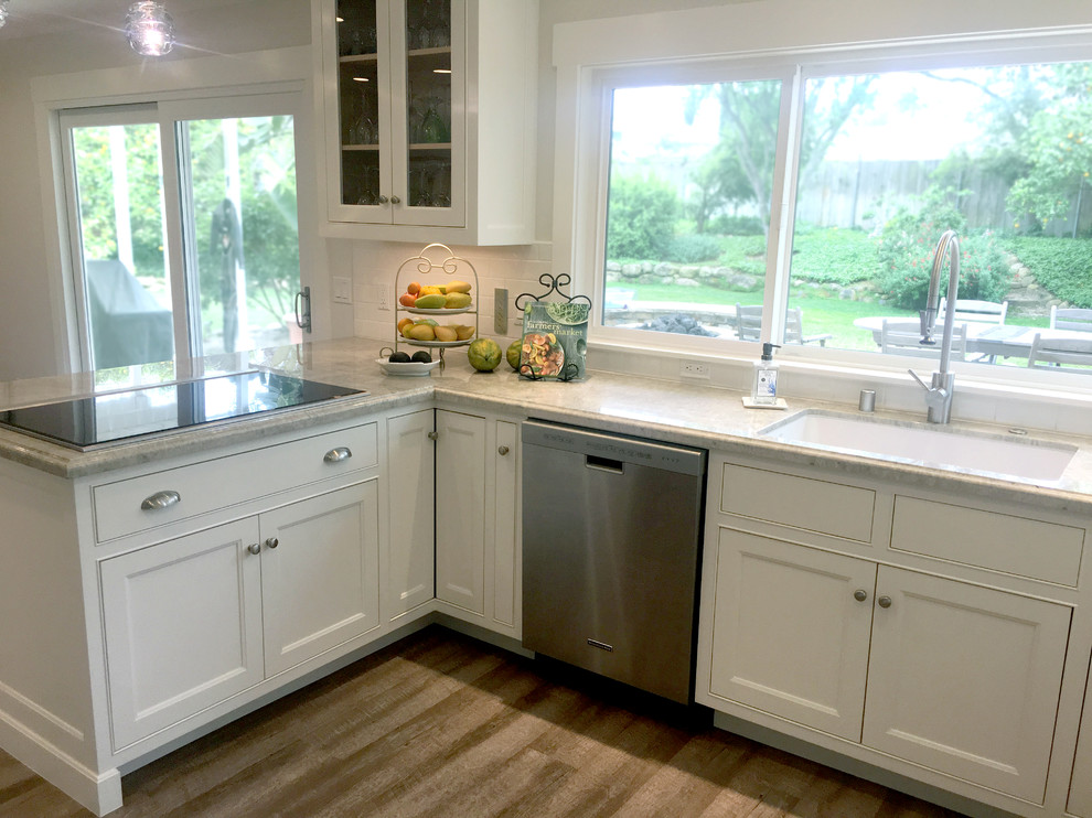 Example of a mid-sized transitional kitchen design in Santa Barbara