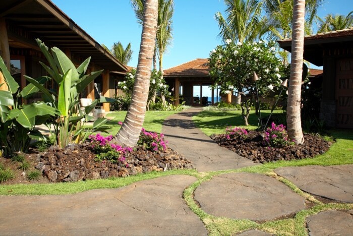This is an example of a tropical entryway in Hawaii.