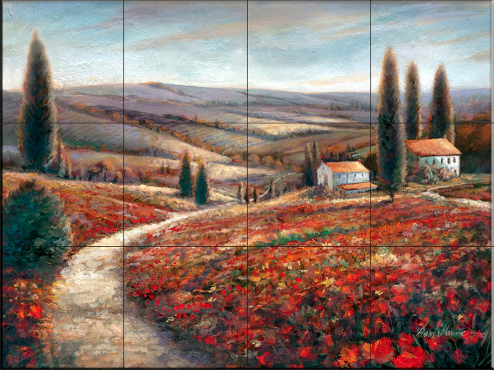 Tile Mural, Tuscan Palette by Ruane Manning