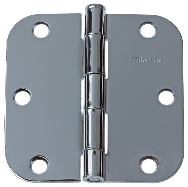 31/2" Brushed Door Hinge With 5/8" Radius Corners Traditional Hinges by GlideRite Hardware