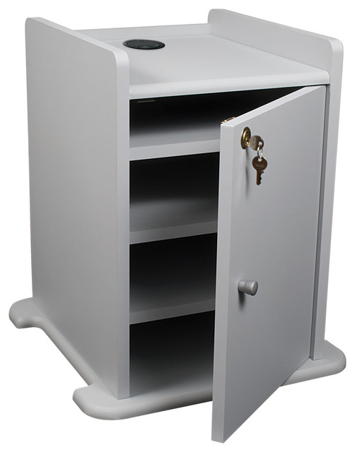 Balt Home Office Locking Storage Cabinet Gray Contemporary