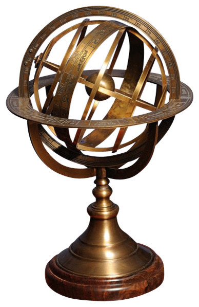Armillary Sphere On Wood Base Traditional Decorative Objects And Figurines By Old Modern Handicrafts Inc Houzz - Armillary Sphere Home Decor