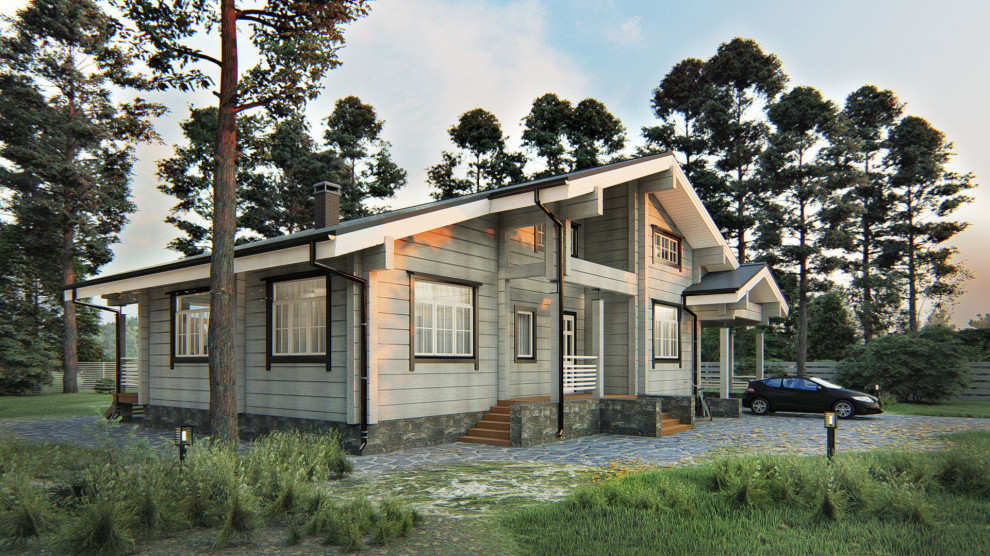 Одноэтажный дом из кедра