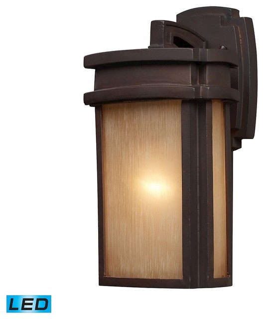 1 Light Outdoor Sconce, Clay Bronze, LED