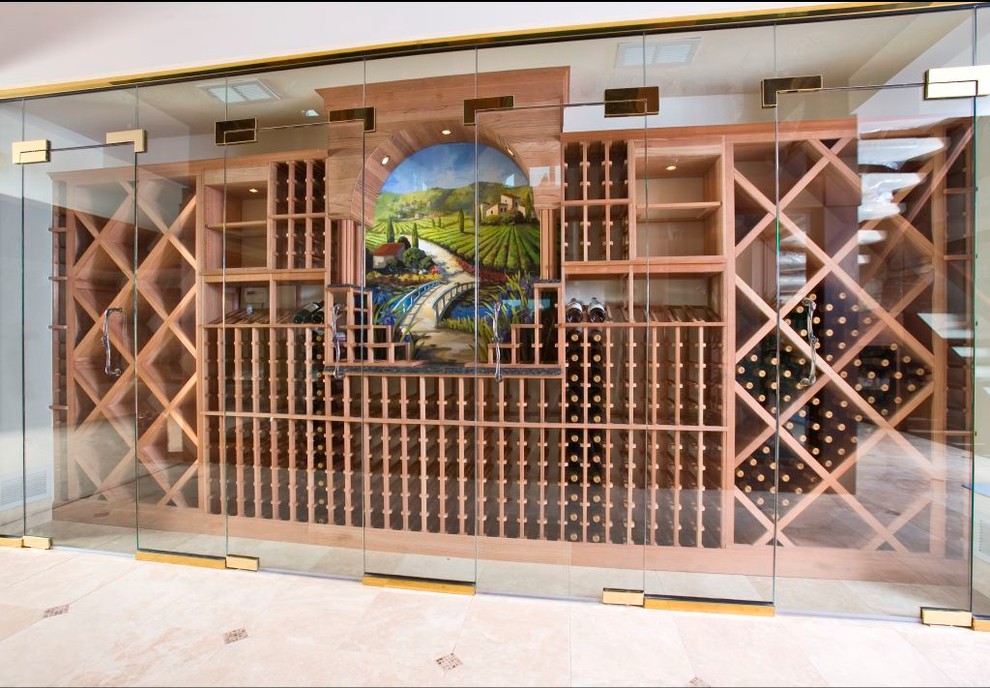 Design ideas for a mediterranean wine cellar in Chicago.